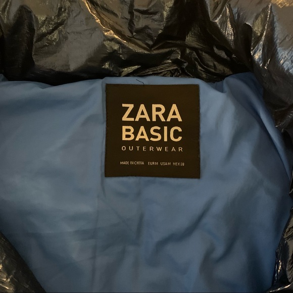 ZARA Metallic Blue Coat/ Outerwear puffer jacket⚡️❄️⚡️ - Picture 4 of 5